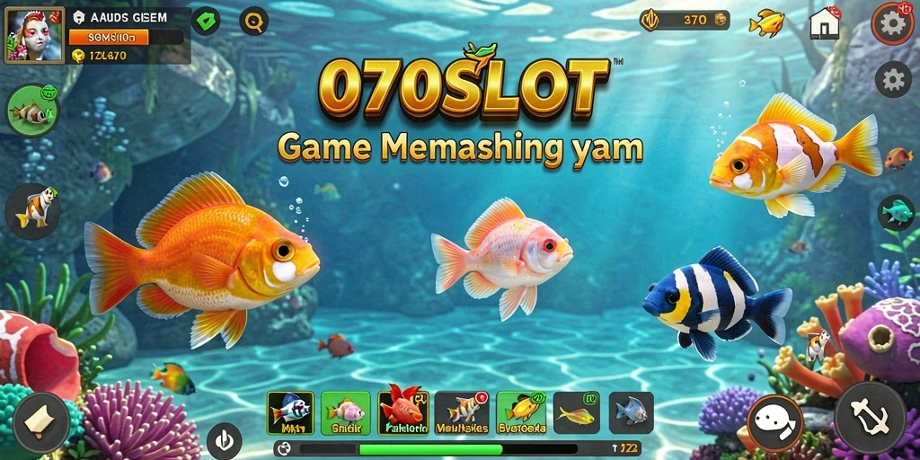 Screenshot gameplay <strong>070SLOT</strong> menampilkan aksi memancing di lautan yang indah.