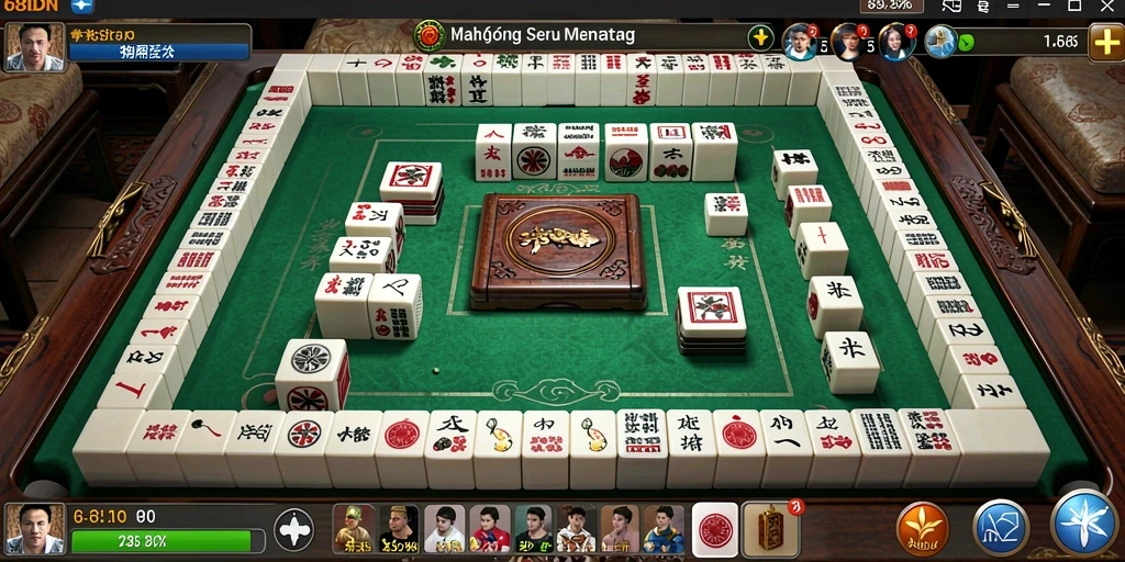 Tampilan seru dari gameplay Mahjong di 68IDN.