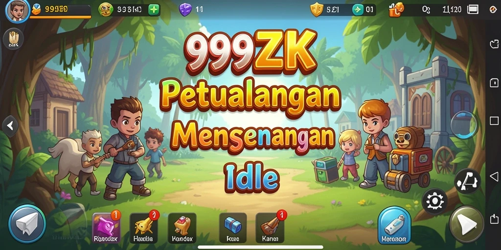 Screenshot gameplay 999ZK menampilkan aksi seru dalam mode Idle.
