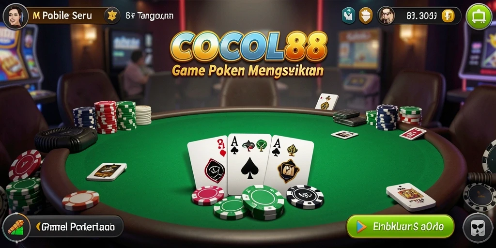 Tampilan gameplay poker yang mendebarkan di COCOL88.