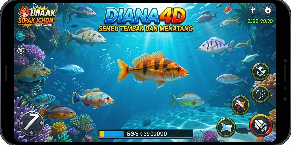 Tampilan menarik saat menembak ikan dalam DIANA4D.