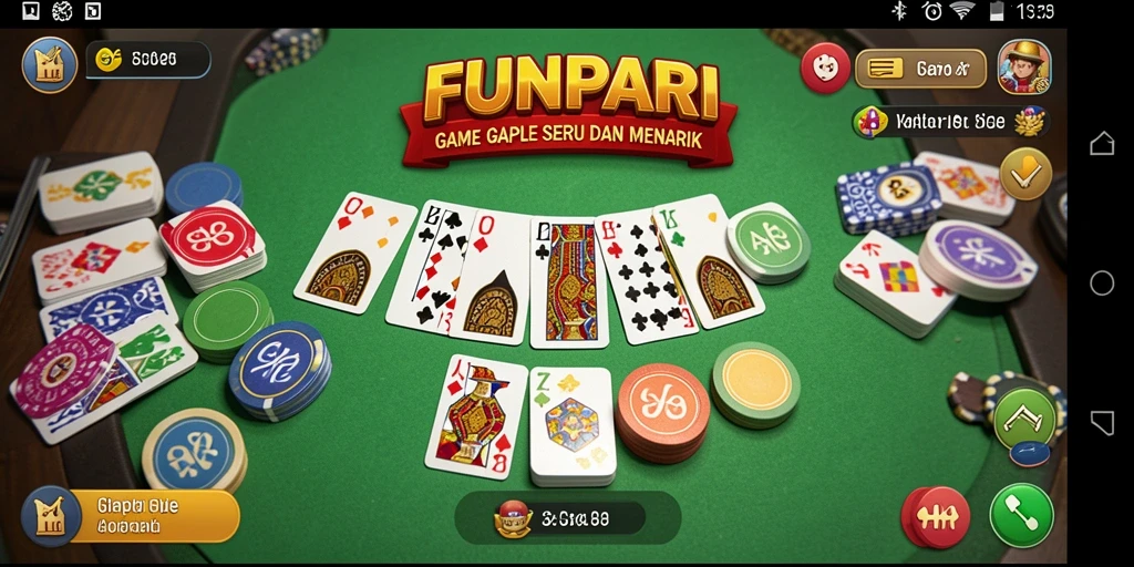 Gameplay Gaple yang seru dan interaktif dalam FUNPARI.