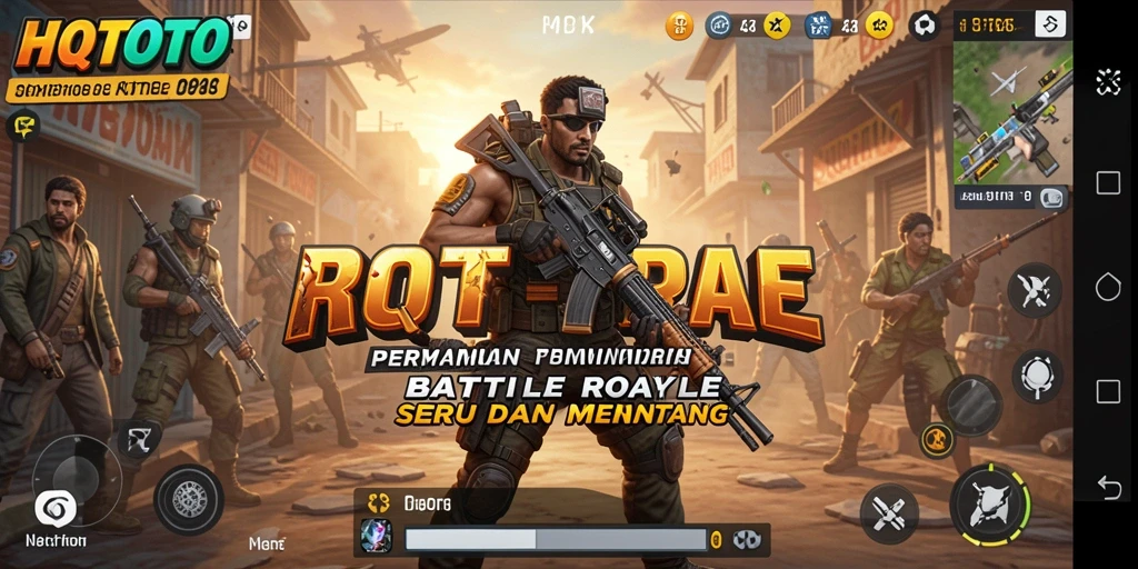 Screenshot gameplay HQTOTO yang menampilkan aksi seru Battle Royale.