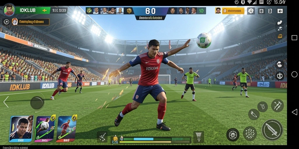 Screenshot IDKLUB yang menampilkan gameplay olahraga yang mendebarkan.