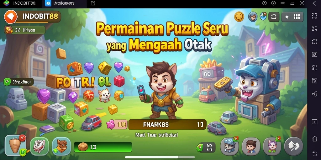 Tampilan gameplay <strong>INDOBIT88</strong> dengan berbagai teka-teki menarik.