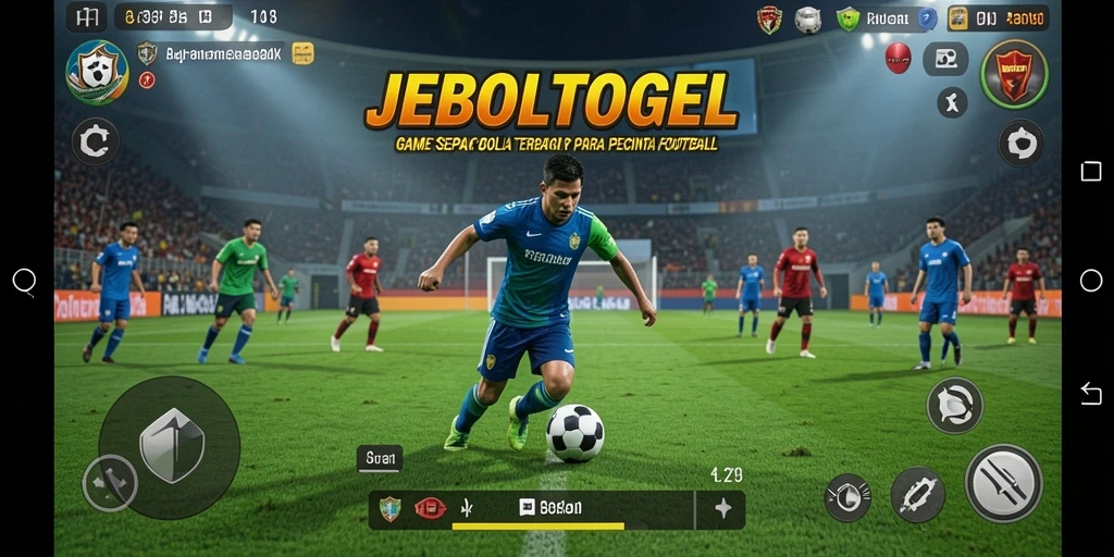Tampilan gameplay seru JEBOLTOGEL dengan aksi sepak bola yang mendebarkan.