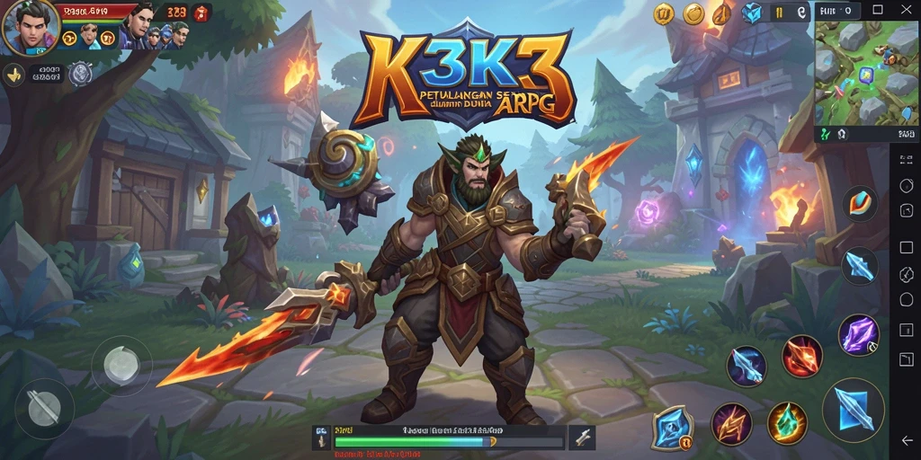 Screenshot gameplay K3K3 menampilkan aksi pertempuran seru dengan grafis menawan.