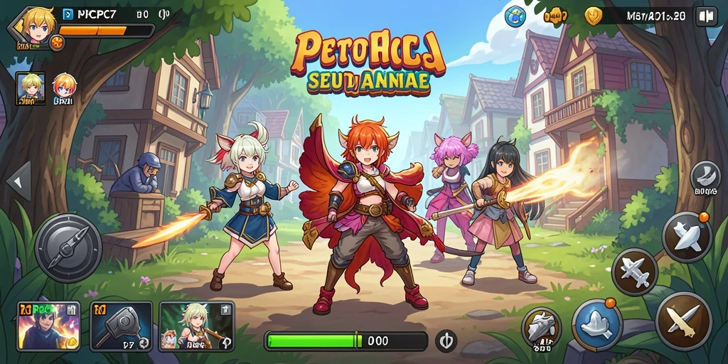 Tampilan gameplay PCPC7 dengan karakter Anime yang menarik.