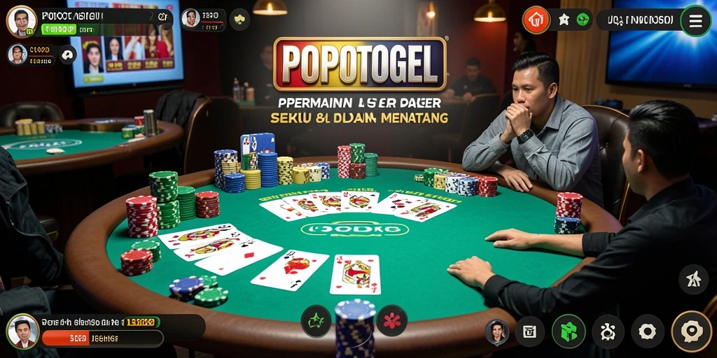 Tampilan gameplay Poker yang mengasyikkan di POPOTOGEL.