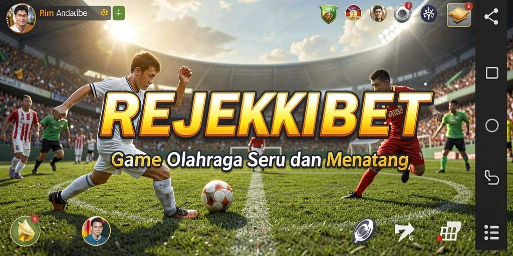 Screenshot utama REJEKIBET menampilkan aksi menegangkan dalam permainan olahraga.
