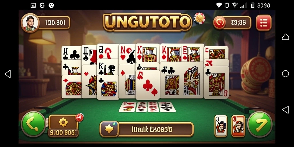 Tampilan gameplay seru dari UNGUTOTO dalam permainan domino.