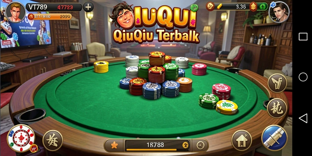 Tampilan gameplay seru dan menarik dalam permainan QiuQiu.
